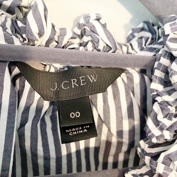 5/$25 J. Crew striped ruffle structured sleeveless top‎ blouse - Size 00 - Picture 3 of 7